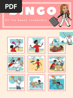 Bingo at the Beach Vocabulary