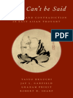 Yasuo Deguchi, Jay L. Garfield, Graham Priest, Robert H. Sharf - What Can't Be Said - Paradox and Contradiction in East Asian Thought-Oxford University Press (2021)