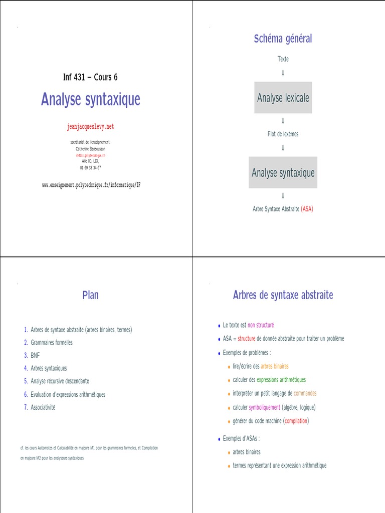 Analyse Syntaxique: SCH Ema G en Eral | PDF
