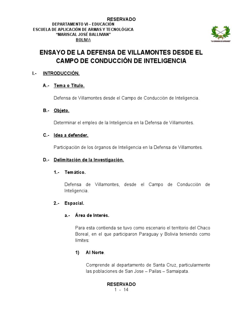 Ensayo de La Def. Vill. | PDF