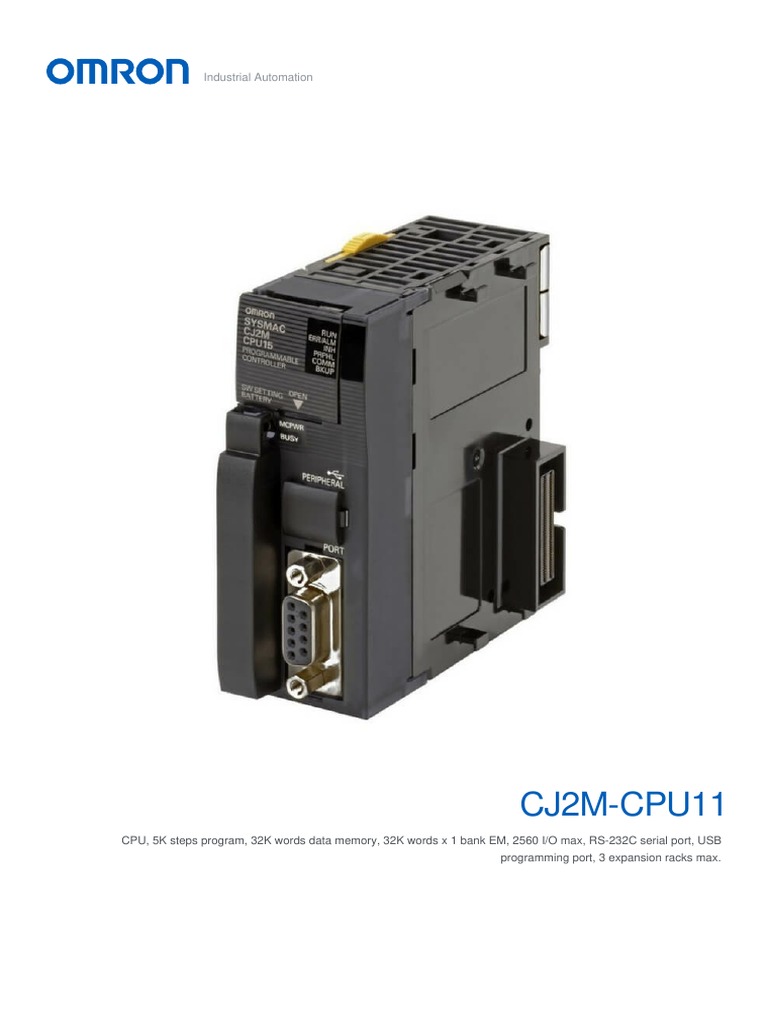 Omron CJ2M-CPU11 Specifications Guide | PDF | Programmable Logic