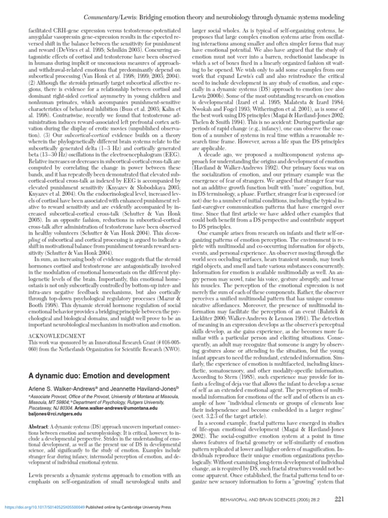 A Dynamic Duo Emotion and Development | PDF | Emotions | Perception