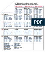 Horário Semana de Recuperação Tarde 1 Tri