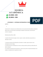 Atividade 2 - Sistemas Distribuídos e Redes - 52 2023