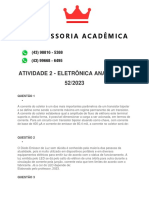 Atividade 2 - Eletrônica Analógica - 52 2023