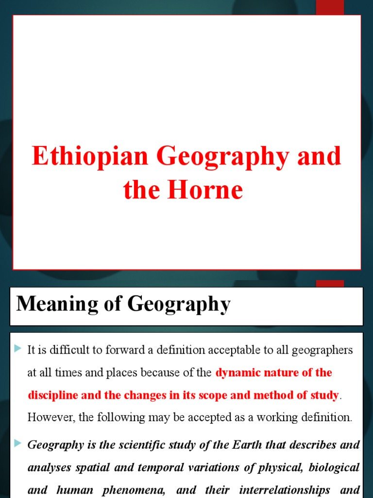 Introduction To Ethiopian Geography and The Horn PDF Geography Map