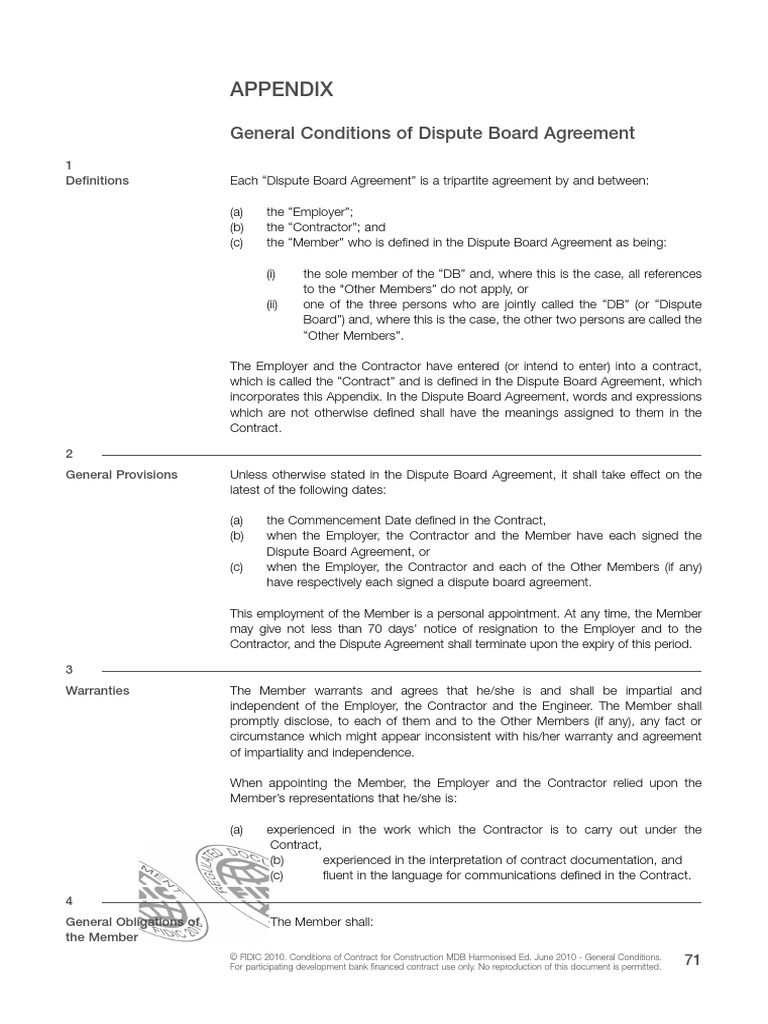 Fidic Mdb _ Fidic Version 3 , Dispute Board Manual – PSPMPV