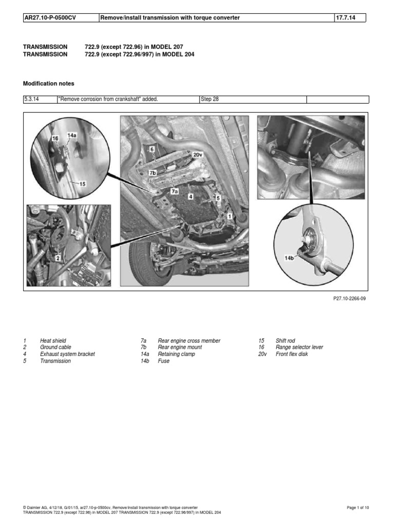 C63 Remove Install Transmission With Torque Converter PDF Screw