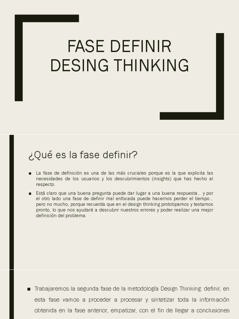 Fase Definir en Design Thinking | PDF