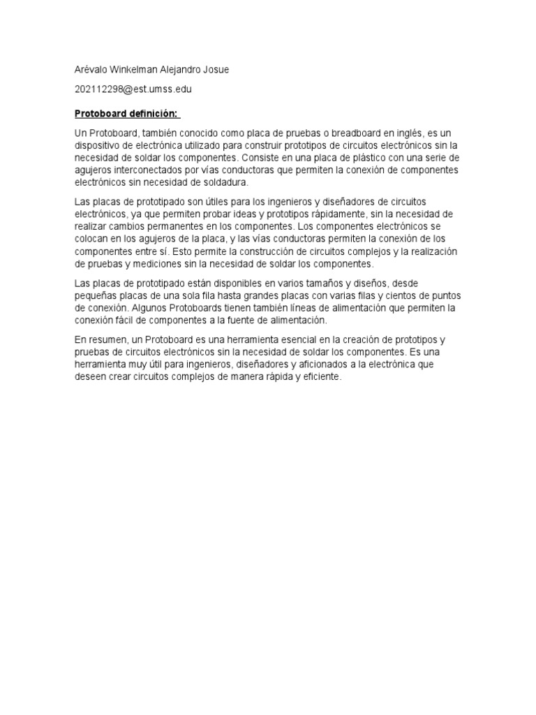 Protoboard Definicion PDF