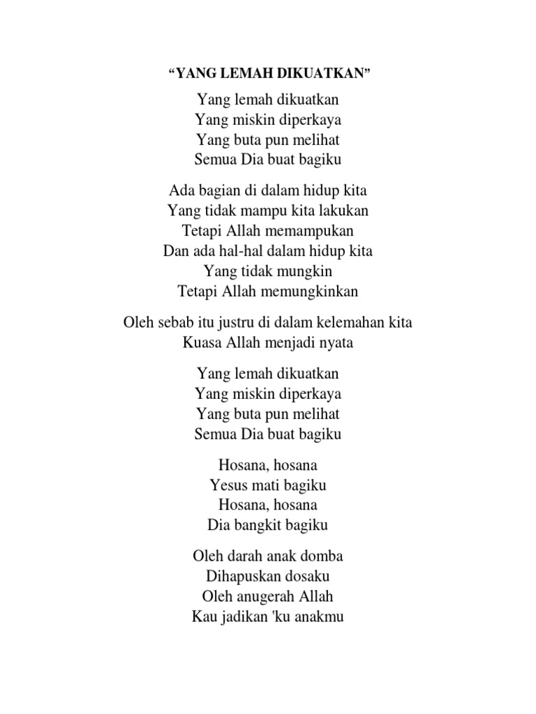 Yang Lemah Dikuatkan | PDF