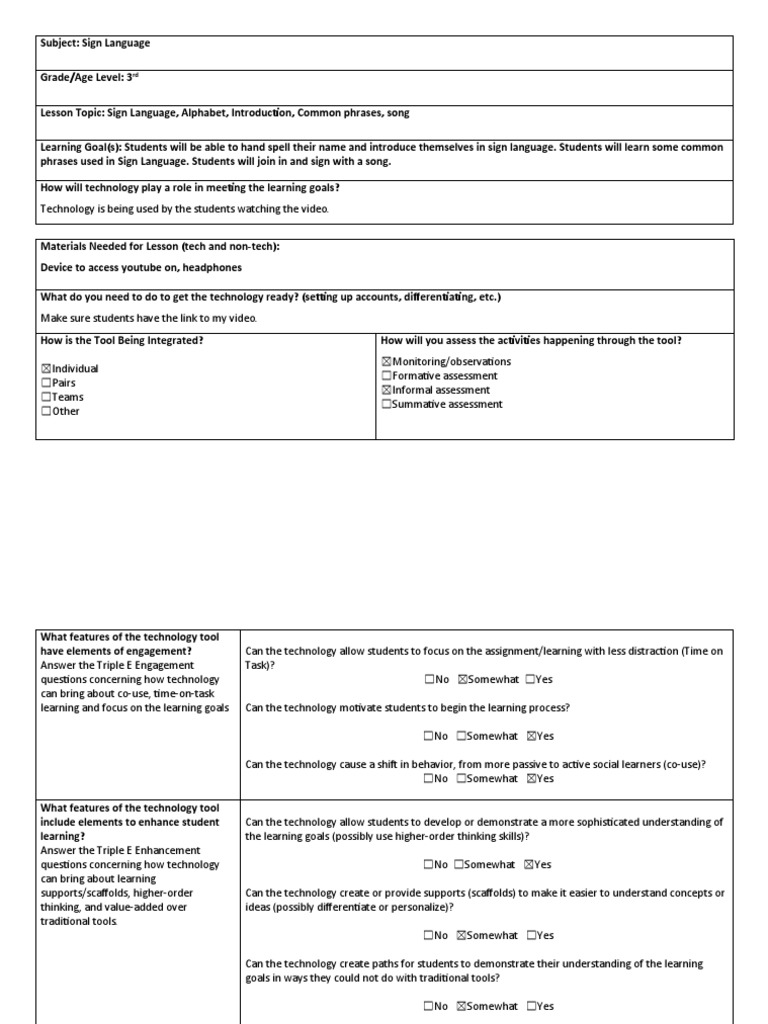 3rd Grade Intro to Sign Language | PDF