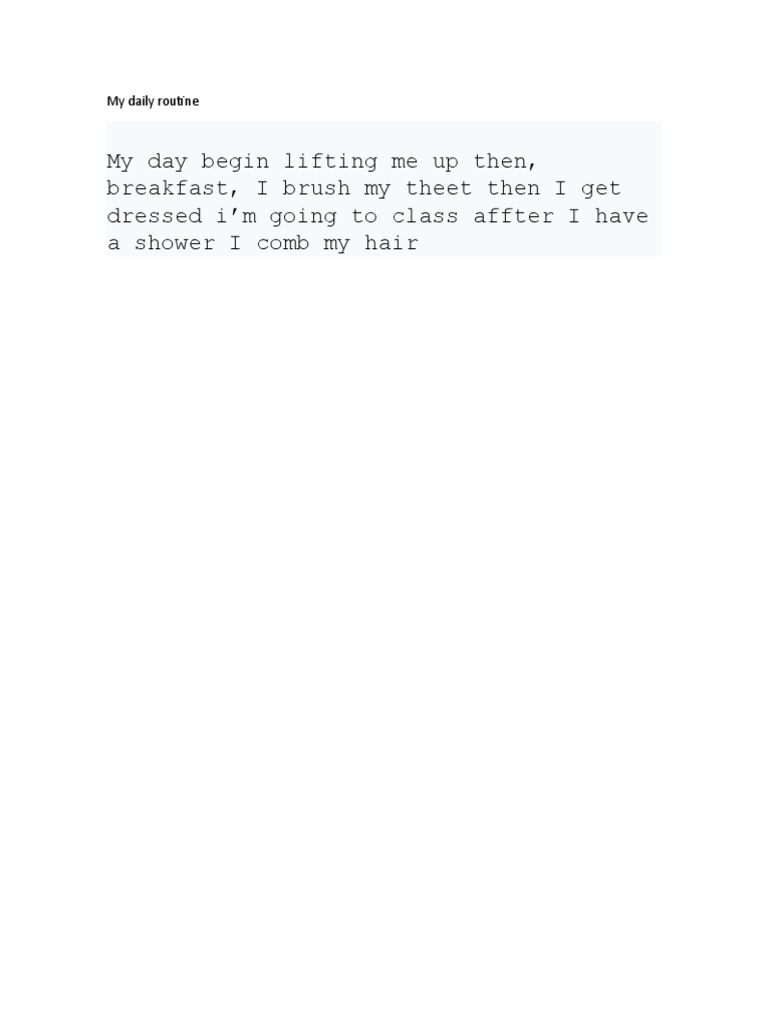 My Daily Routine Explained | PDF