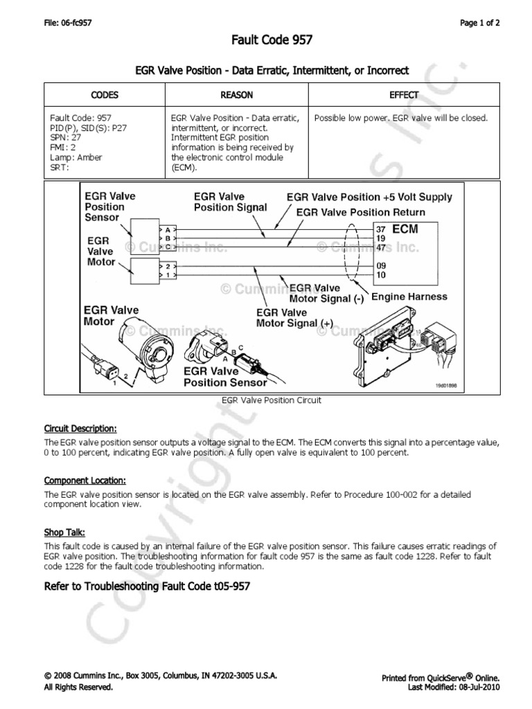 06-Fc957 EGR Valve Position - Data Erratic, Intermittent, or Incorrect ...