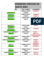 Mesas de Exámenes Previos Mayo 2023-2