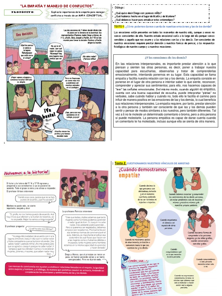 Ficha 1 La Empatía y Manejo de Conflictos | PDF | Empatía | Las emociones