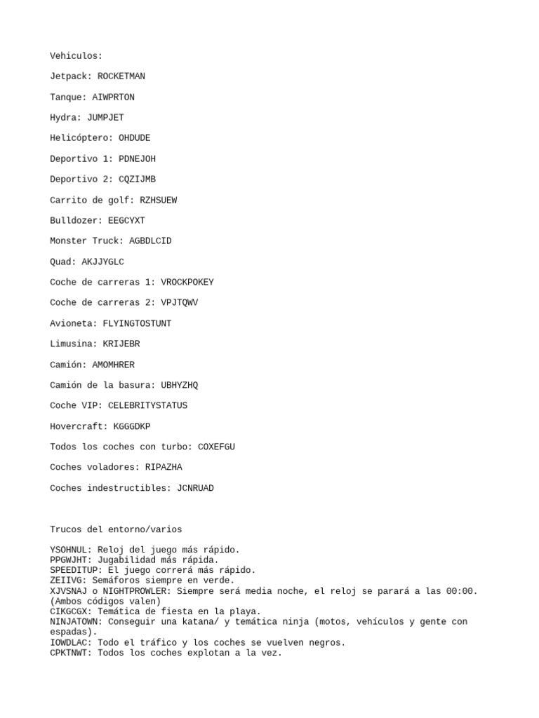 Trucos Gta SA PDF Bal Stica Armas De Proyectiles 1708455571