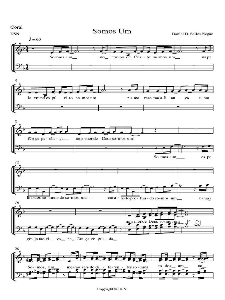 Somos Um - Partitura Vozes | PDF
