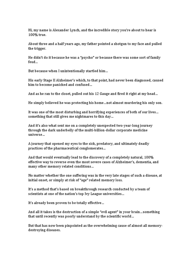 Alzheimers Letter PDF Dementia Alzheimer's Disease