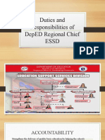 Duties and Responsibilities of DepED Regional Chief ESSD