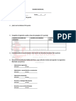 EXAMEN MENSUAL Cuarto Bimetre 5to B - IV BIMESTRE