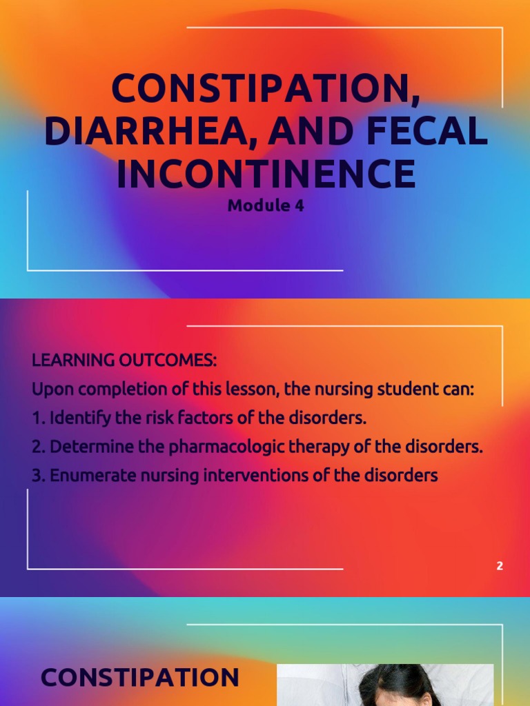 Constipation Diarrhea Fecal Incontinence PDF Constipation Diarrhea