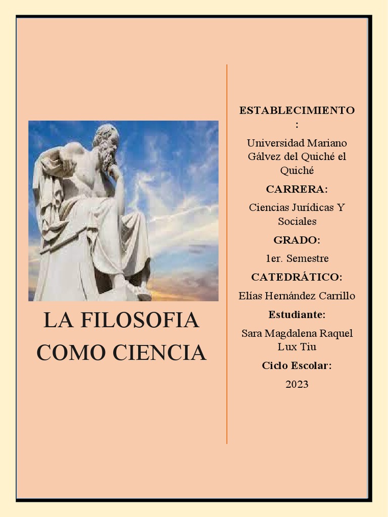 La Filosofia Como Ciencia PDF Materialismo Metafísica
