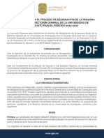 Convocatoria para El Proceso de Designación de La Persona Titular de La Rectoría General de La Universidad de Guanajuato para El Periodo 2023-2027