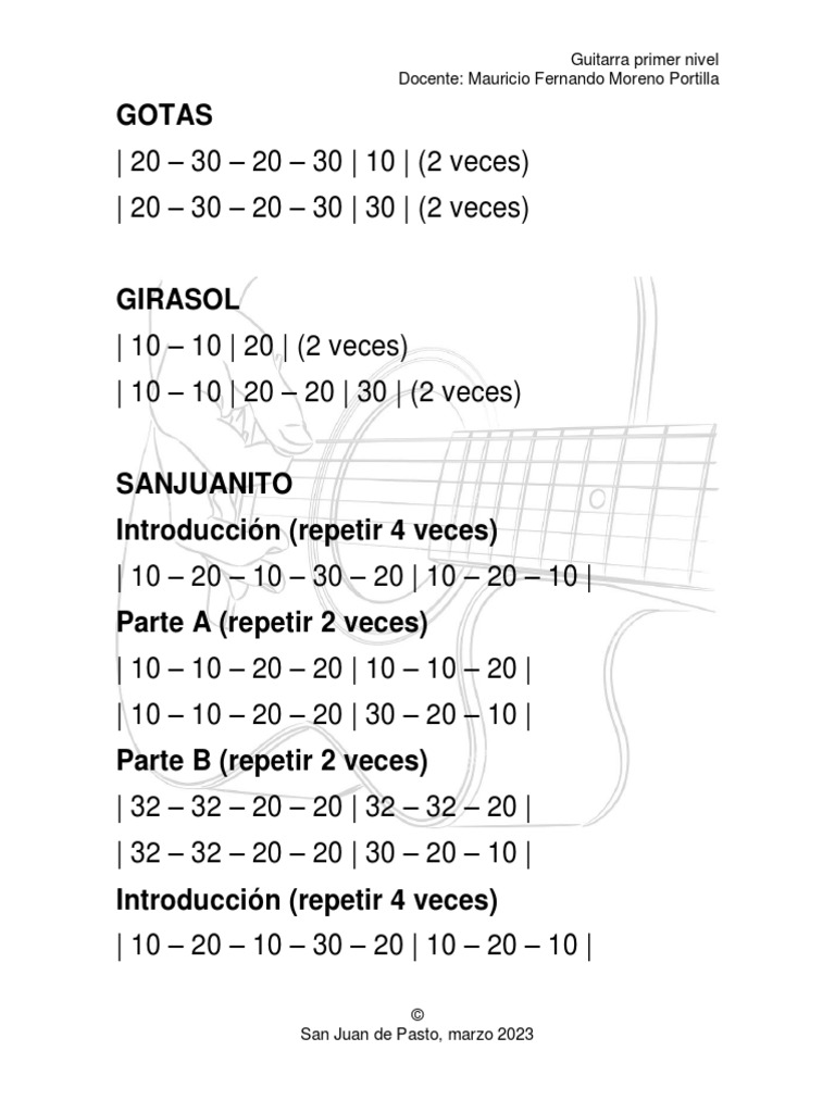 Lecciones de Guitarra para Principiantes | PDF