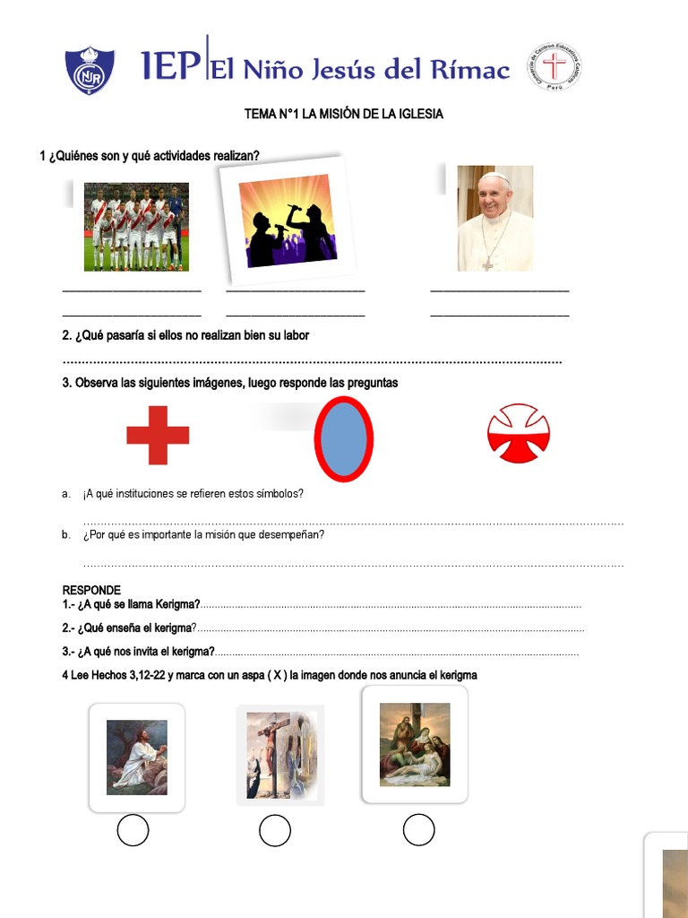 Tema N°1 La Misión de La Iglesia en El Mundo | PDF