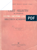 Cresterea Colectiilor, Caiet Selectiv de Informare, 13-14, Iulie-Decembrie 1965, Biblioteca Academiei