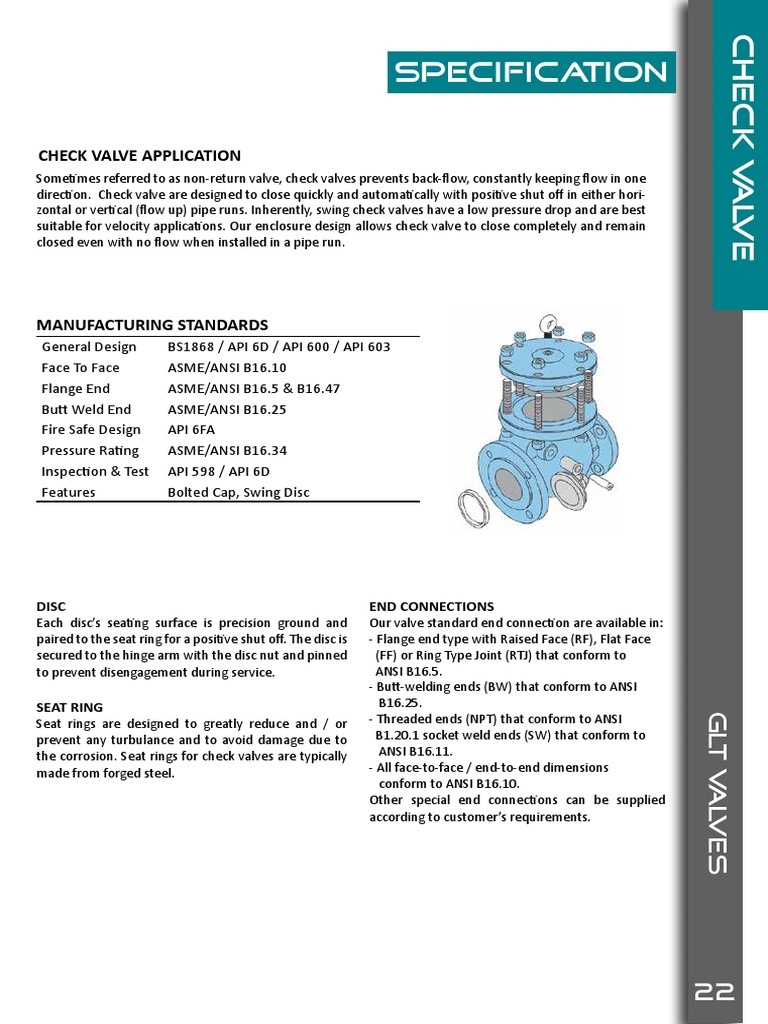 Cast Steel Swing Check Valves Guide | PDF