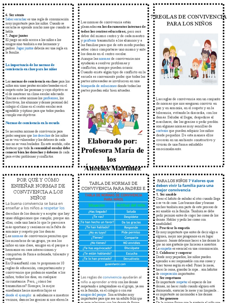 Normas de Convivencia Escolar para Niños | PDF | Tolerancia