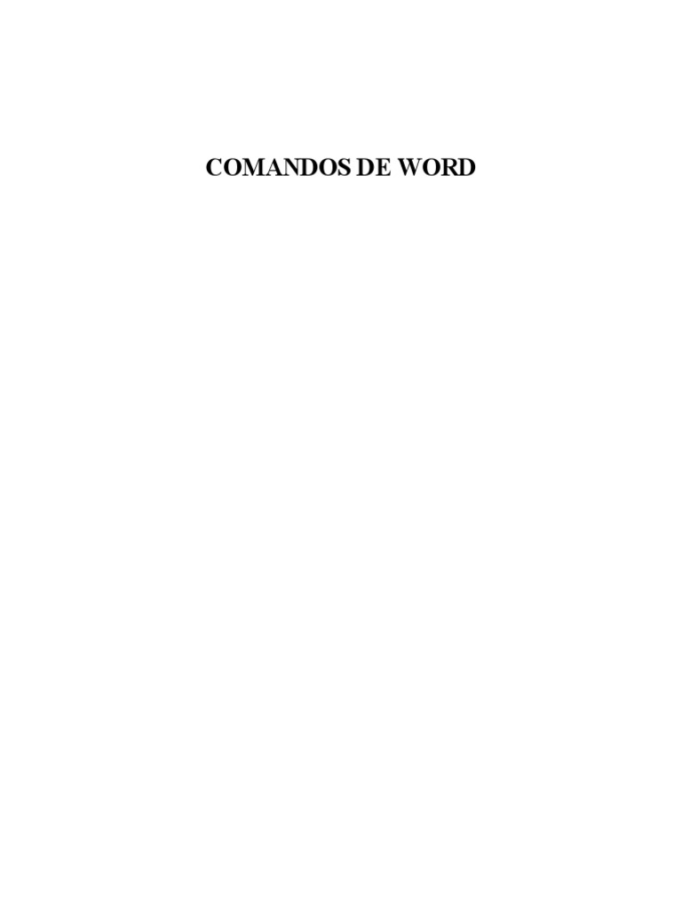 Comandos de word pdf