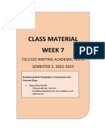 Class Material Week 7