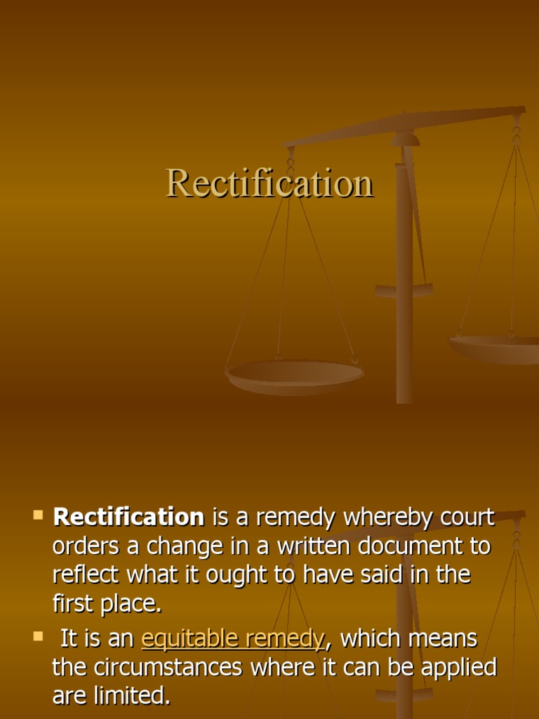 Rectification August 2008 PDF Legal Remedy Injunction