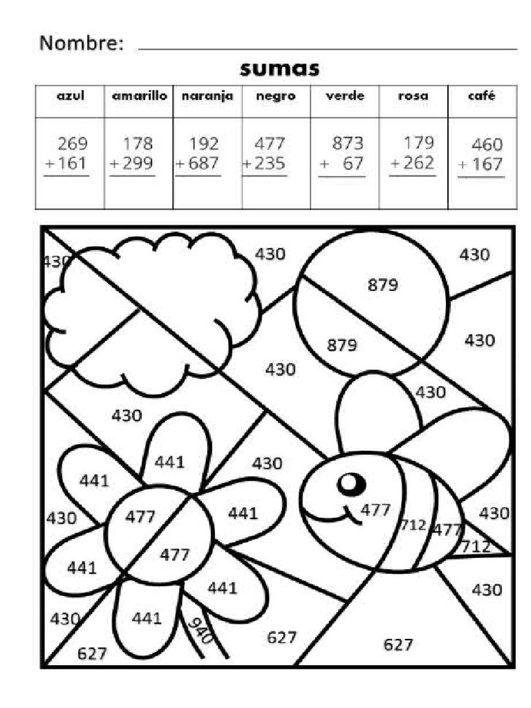 Sumas Para Colorear Pdf
