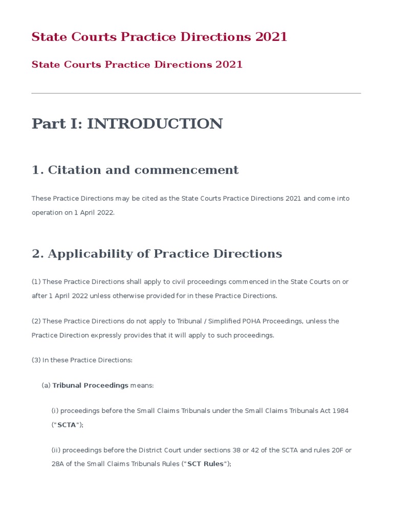 State Courts Practice Directions 2021 | PDF | Identity Document ...
