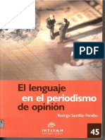 El Lenguaje en El Periodismo de Opinion - R Santillan Peralbo