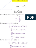 Hallar La Derivada Con Respecto A X de Las Siguientes Funciones Paramétricas