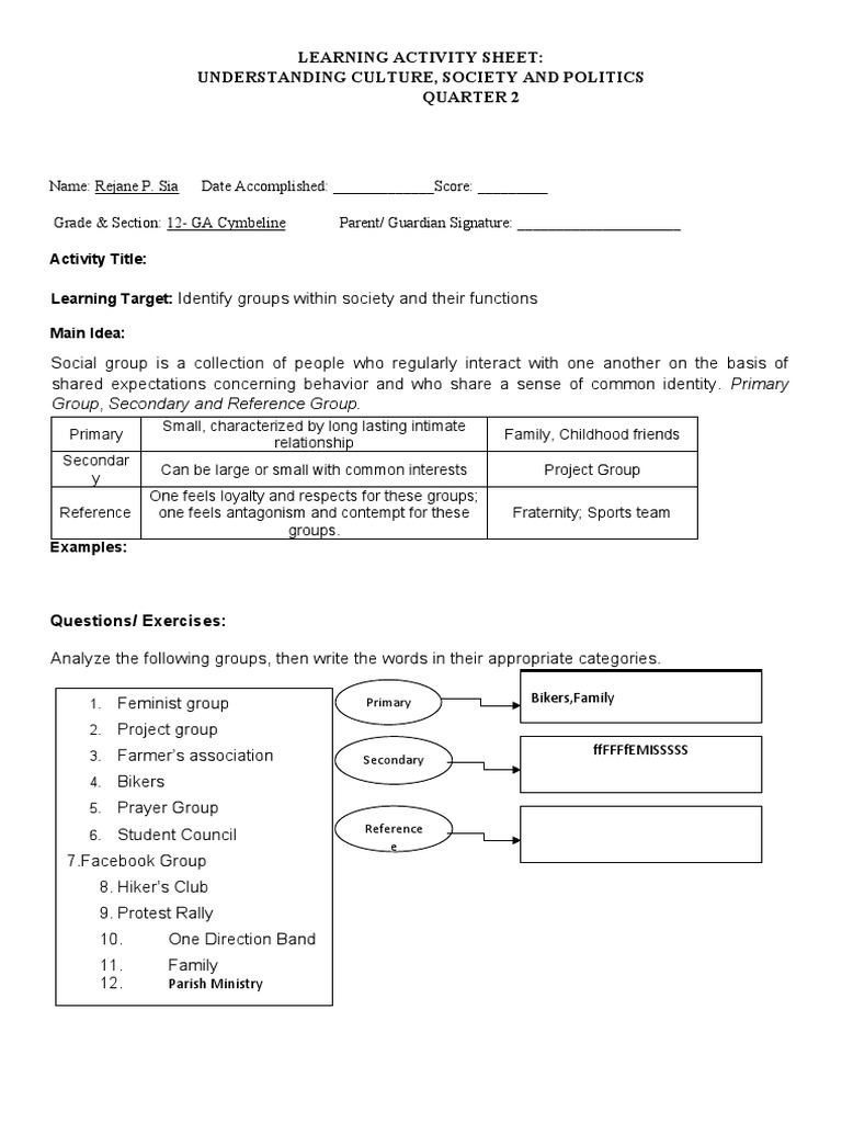 UCSP Activity Sheets for Quarter 2 | PDF | Market (Economics) | Society
