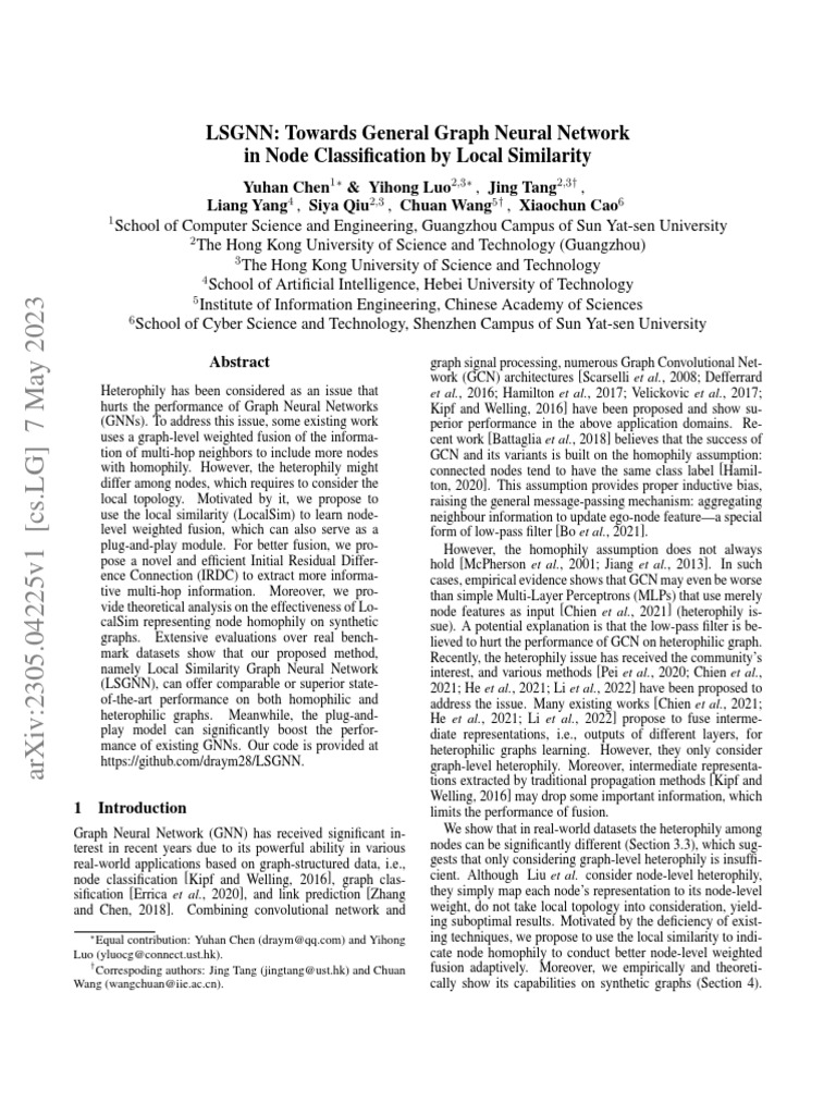 Lsgnn towards general graph neural network in node classification by