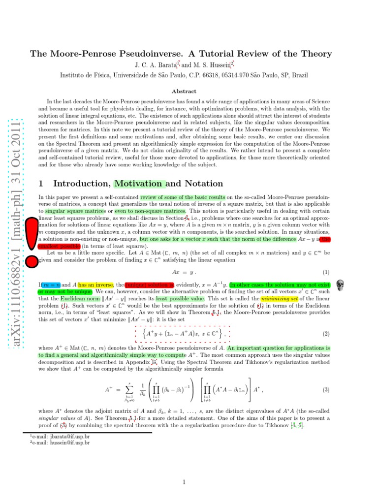 Pseudoinverse Übungen Pdf – Pseudoinverse In Mathematik – EUWCCG