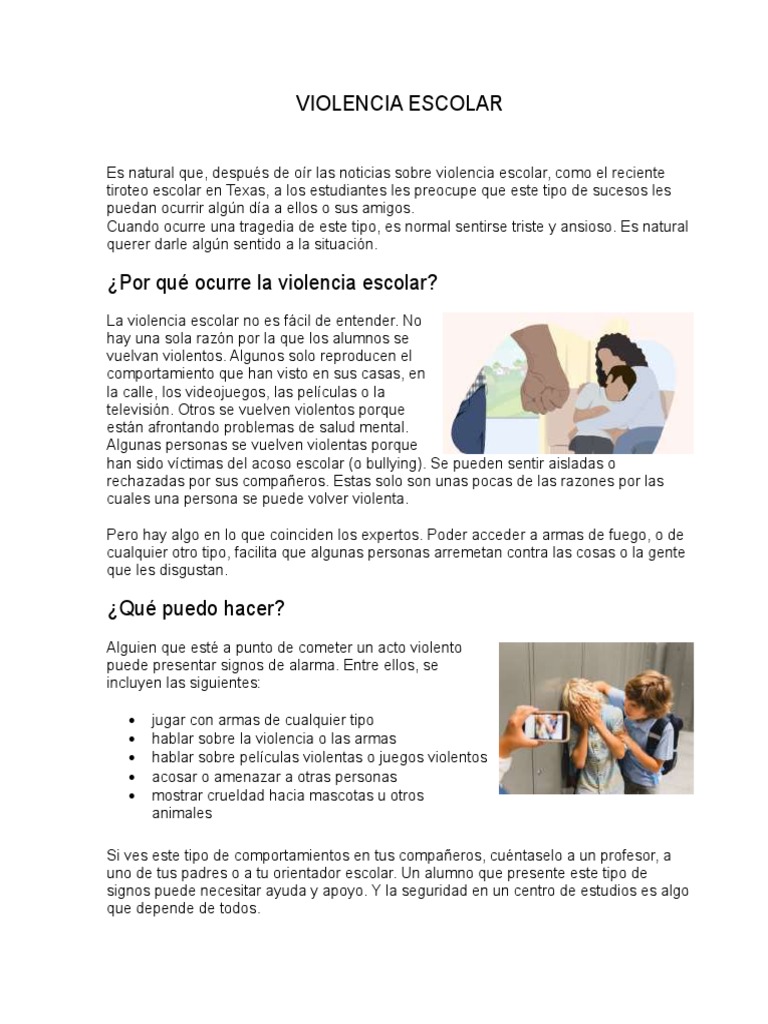 Comprendiendo la Violencia Escolar | PDF