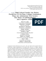 Why High School Grades Are Better Predictors of On-Time College Graduation Than Are Admissions Test Scores