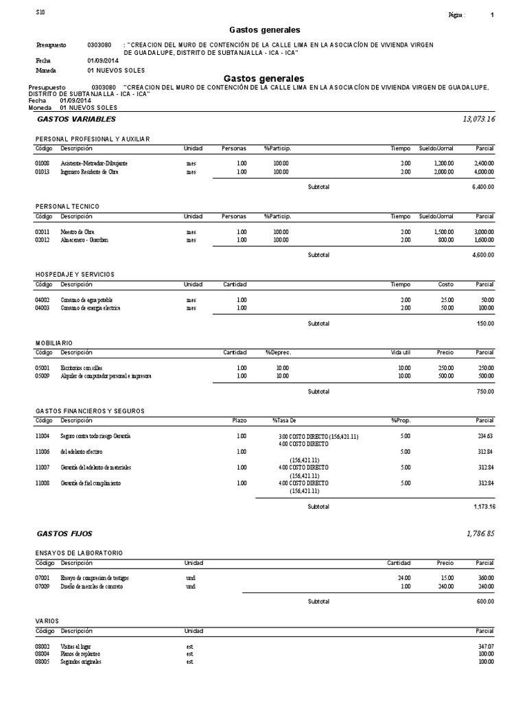 Gastos Generales PDF