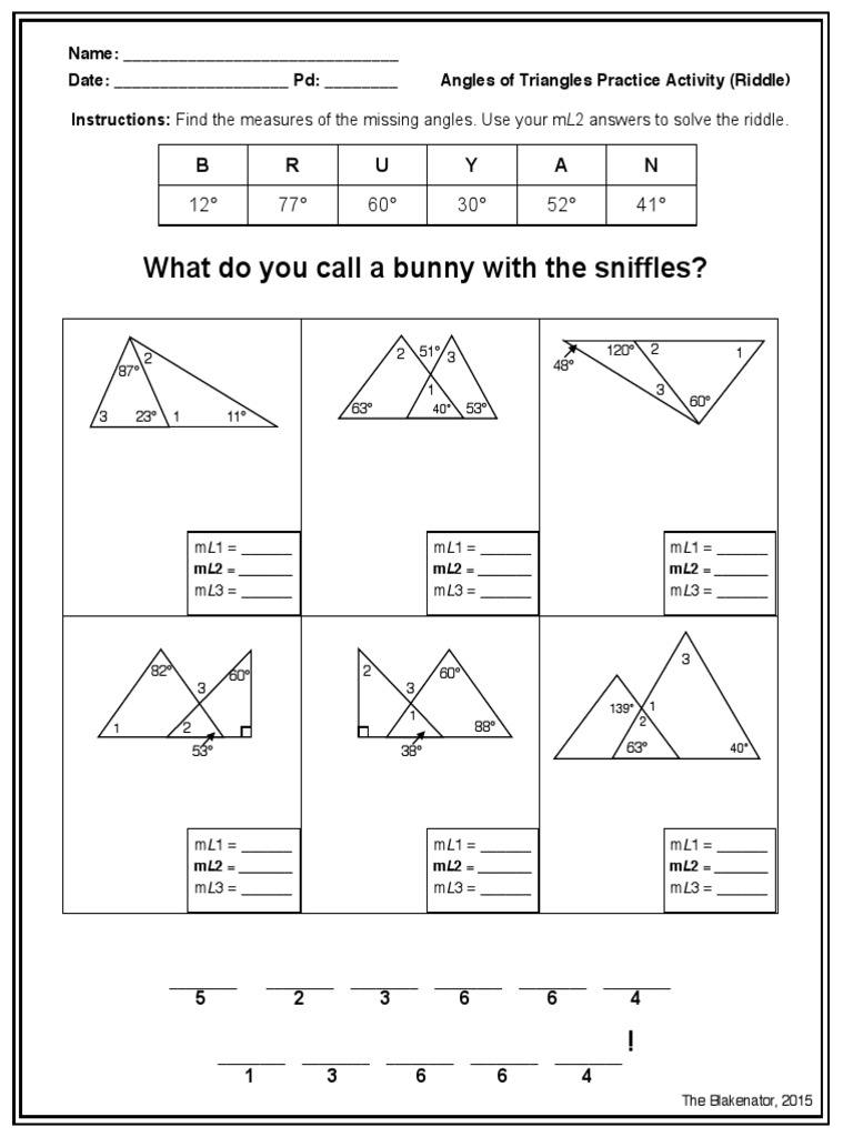 G8 AnglesofTrianglesActivity Student Version PDF Elementary