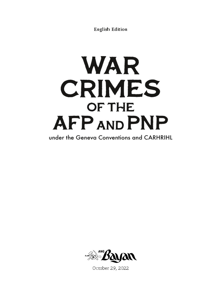 War Crimes AFP PNP PDF International Humanitarian Law Detention