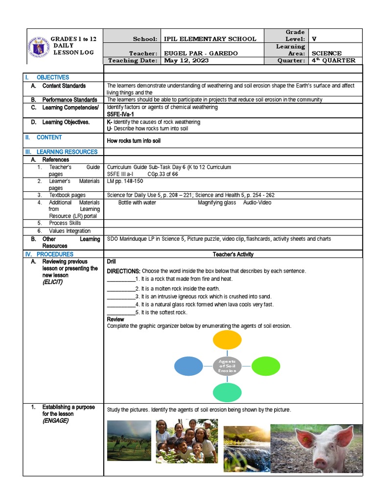 Grade 5 Science Lesson on Soil Formation | PDF | Rock (Geology ...