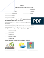 SCIENCE 1 Princeton 3rd Summative Test